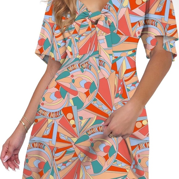 Colorful Geometric Print Dress - Picture 2 of 6